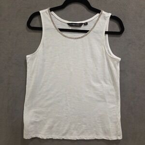 Colleen Lopez Embellished Tank Top Women's Size Medium Casual Bling Classic